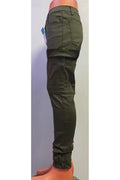 haki lastikli paça kargo pantalon
