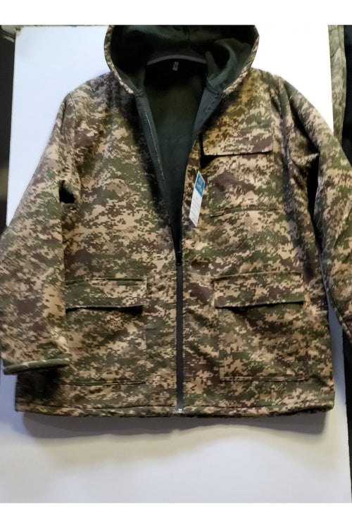 Bordolu Kamuflaj Av Avcı Ve Yürüyüş İçin Kaban Mont Su İtici Nefes Alan
