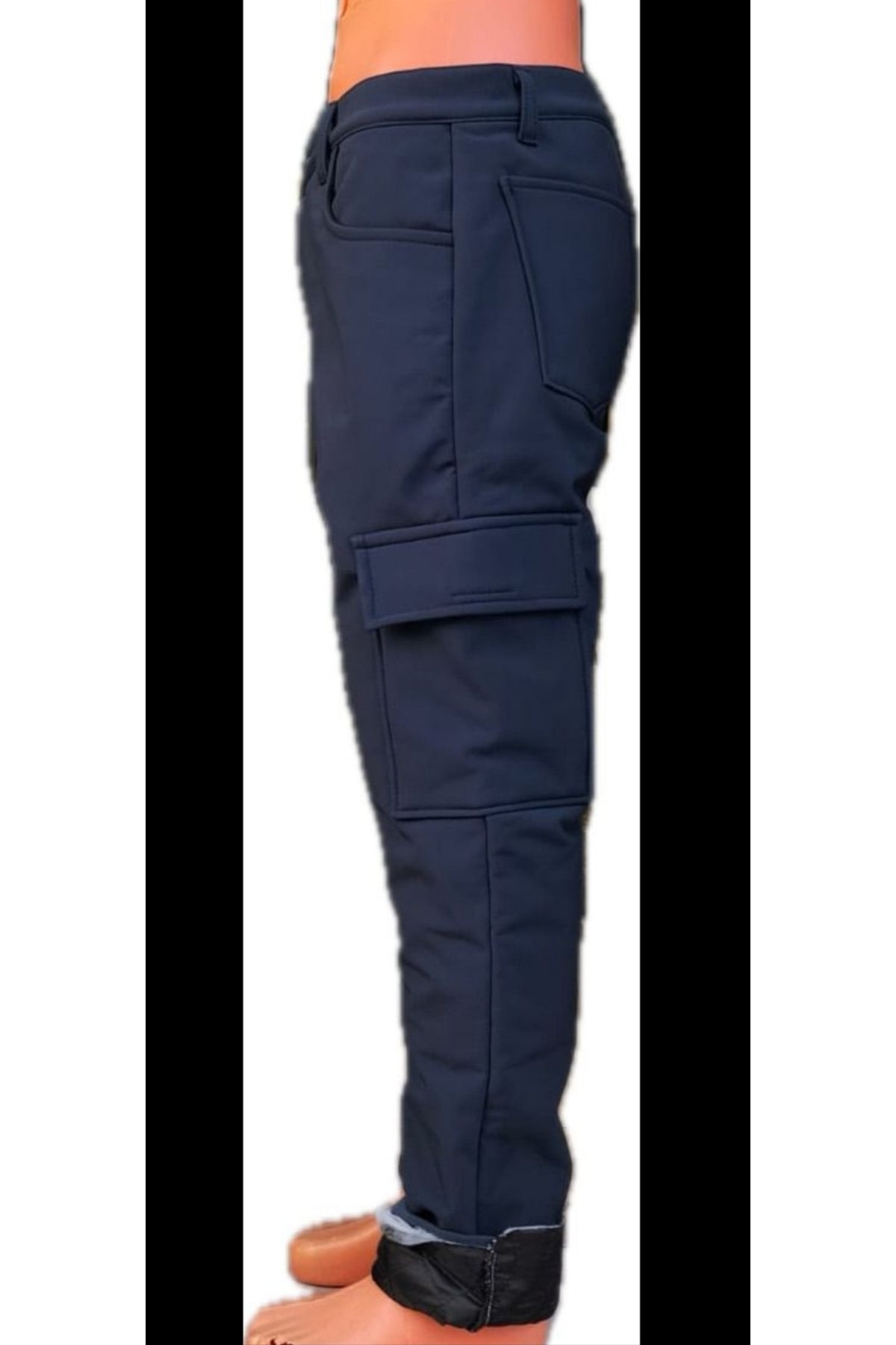 LACİVERT ULTRA ISITICILI Su Geçirmez Motorcu kurye pantolonu 5 Katmanlı sowtshel +ELYAF