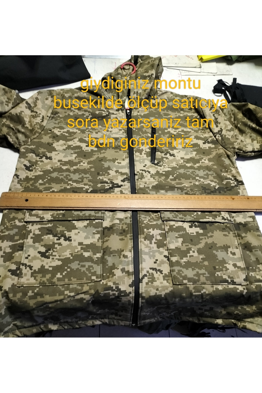 kamuflaj haki mont su itici